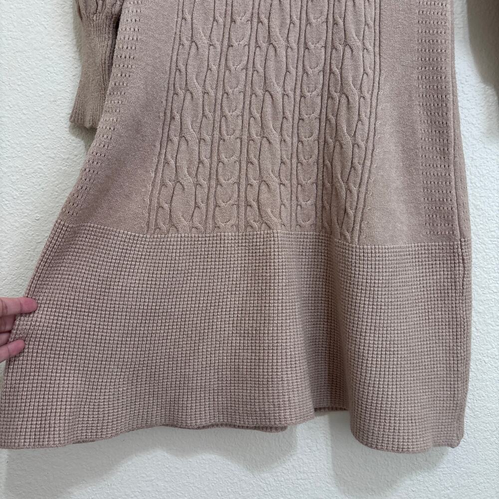 Cable Knit Sweater Dress Women Blush Pink Size S Cottagecore Cozy Chic Soft Girl - Picture 6 of 10